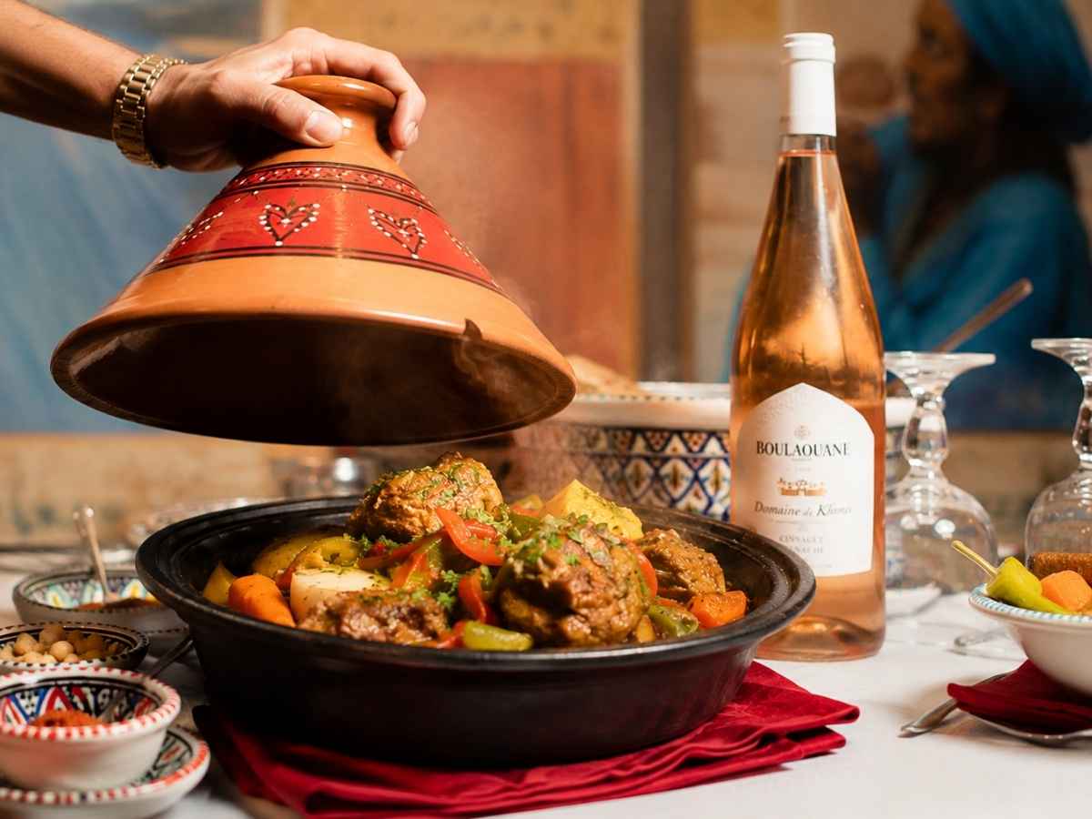 Tajine d'agneau aux légumes servi aux Jardins d'Aladin à Belfort